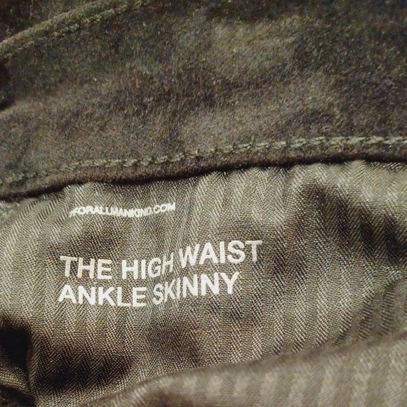 7 for all mankind high waist ankle skinny velvet stretch Jeans Black SZ 32 NWT - Picture 6 of 9